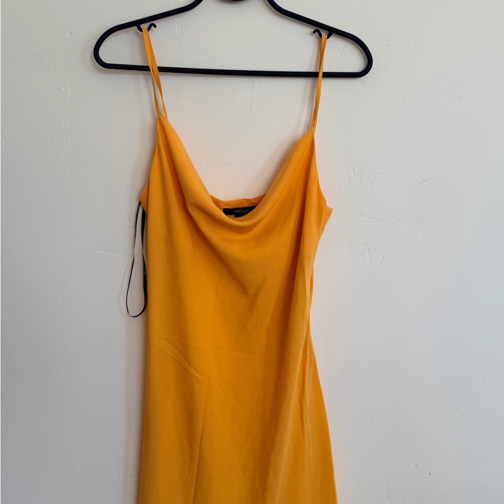 Forever 21 Vibrant Orange Strapless Dress